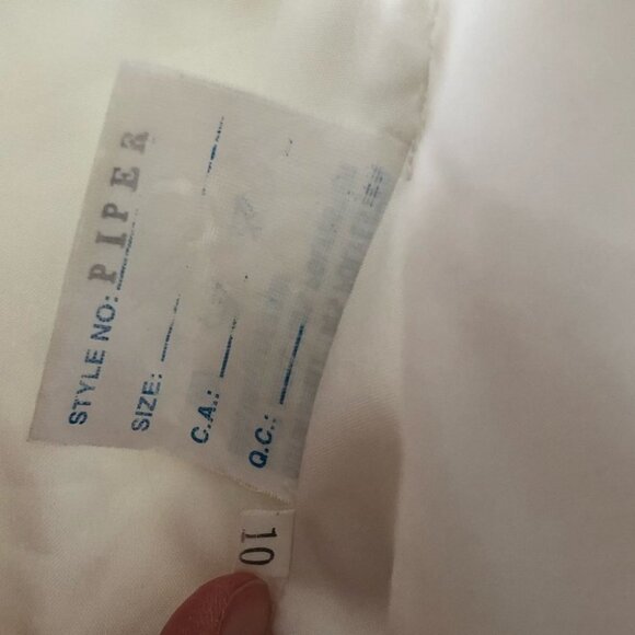 Ivory Lace Overlay Tea Length A-Line Wedding Dress - Picture 15 of 16